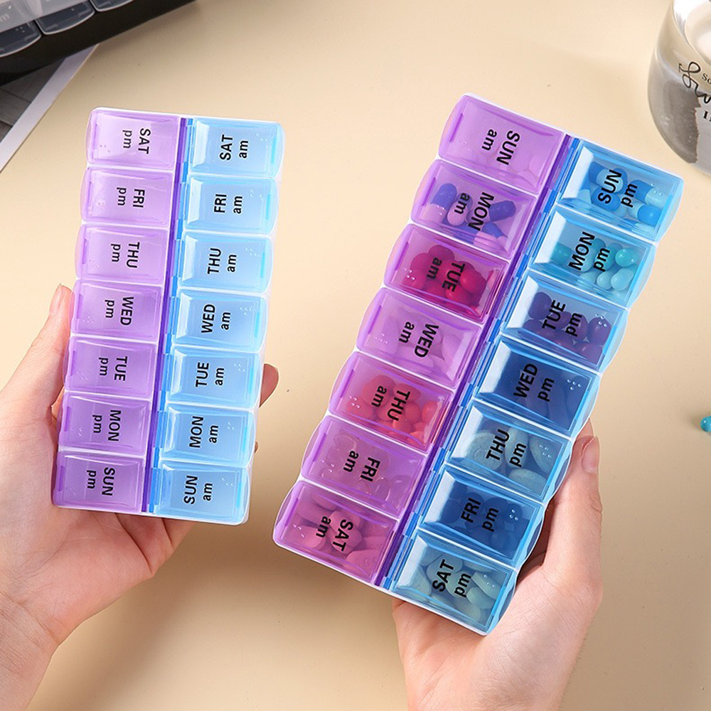 Travel Accessories Deals - 14 compartimenten Onafhankelijke pillendoos Draagbare medicijndoos