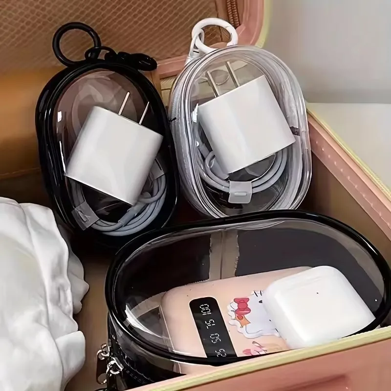 Cable Organizer Travel - Draagbare mini transparante opbergtas met rits