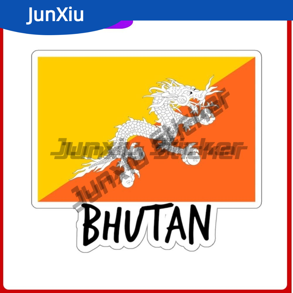 Sticker Luggage Decorative - Bhutan Vlag Avontuur Reizen Stickers Laptop