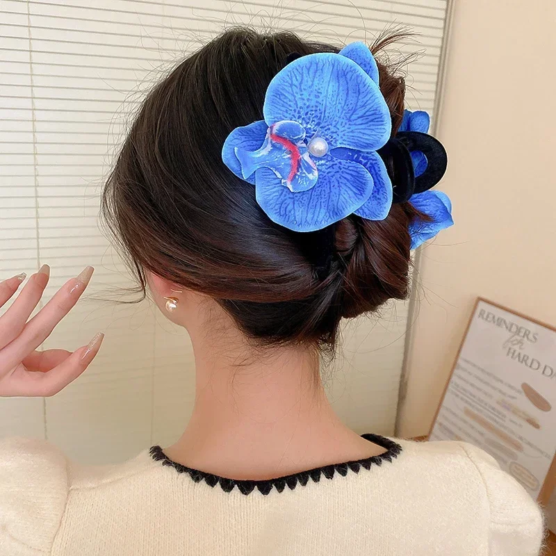 Travel Accessories Gear - 3-delige kleurrijke vlinder orchidee haarklauw clips