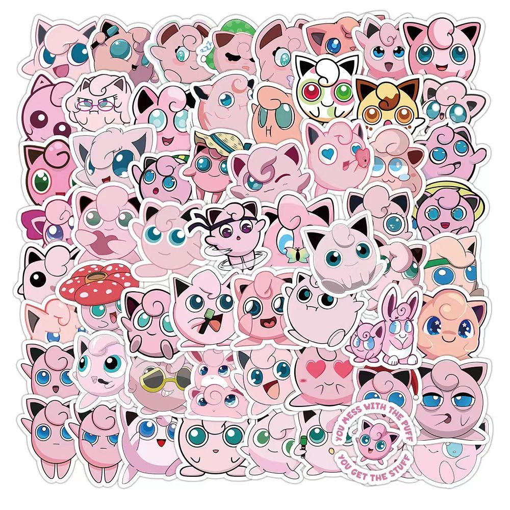 Sticker Luggage Decorative - Pokémon 50 schattige Jigglypuff-stickers voor dagboeken,