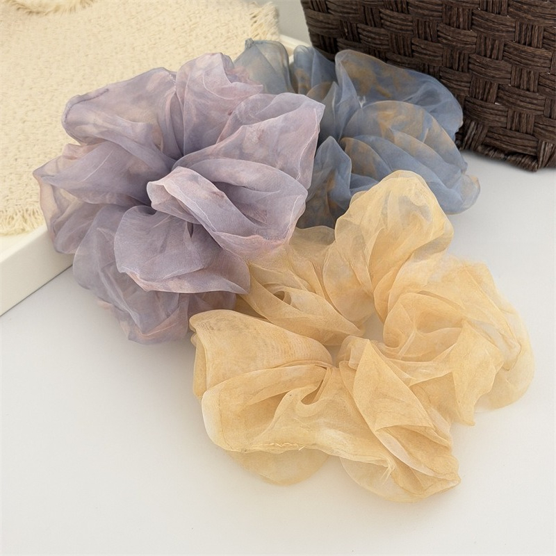 Travel Accessories For Girls - 1Pc Haar Scrunchies Oversized Organza Tie