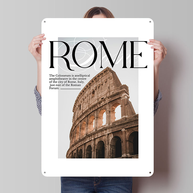 Travel Accessories Rome - Rome Colosseum Reisposter Aangepaste Vintage Metalen
