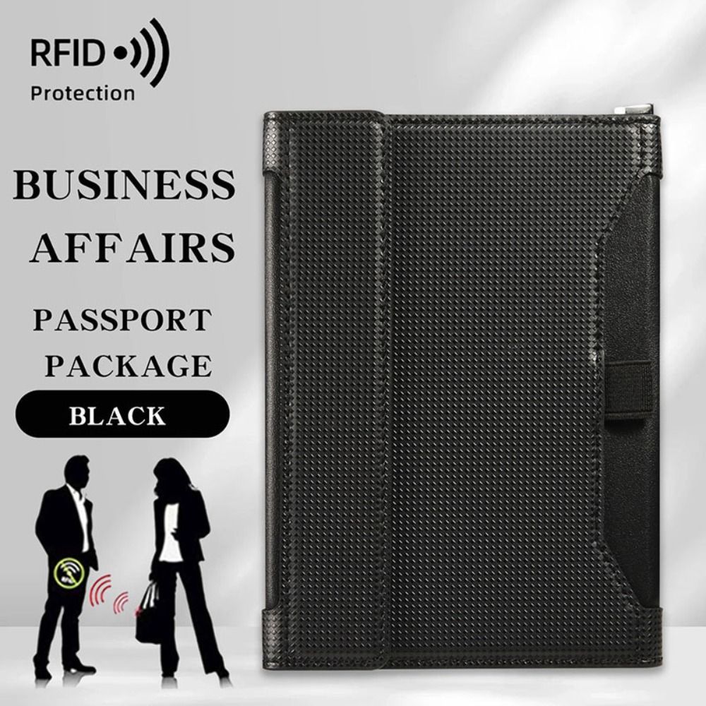 Travel Accessories Rfid - Effen kleur paspoorthouder RFID-blokkerende lederen reiskaarttas