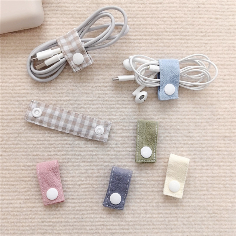 Cable Organizer Travel - Stoffen kabelorganizer Herbruikbare kabelbinders voor data,