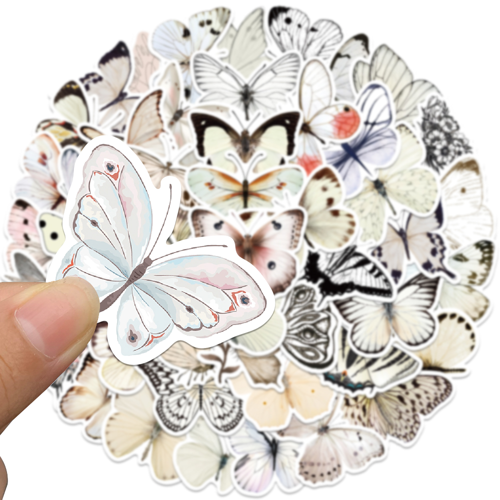 50 stuks witte vlinder sticker - Sticker Luggage Decorative recensie en prijs