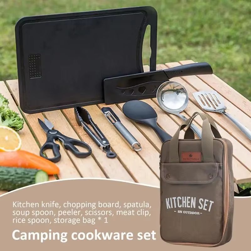 8-delige campingkeukenset met  - Travel Kitchen Accessories recensie en prijs