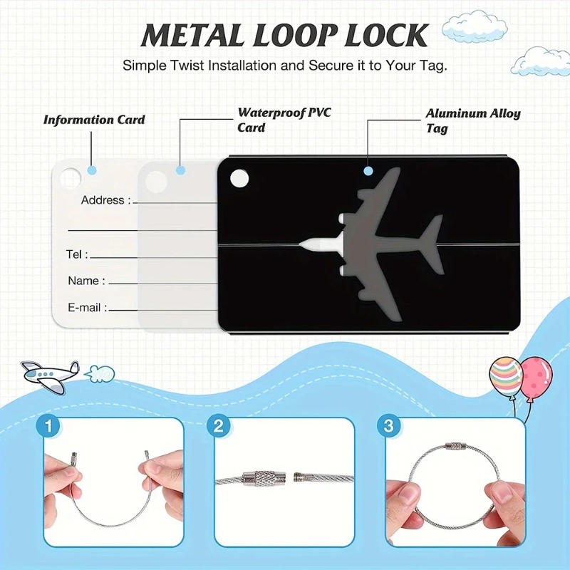Reisbagagelabel van aluminiuml - Travel Accessories Plane recensie en prijs