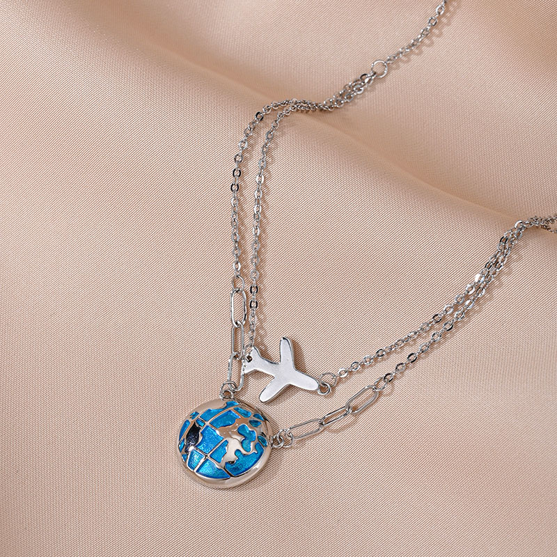 Mode Dubbele Ketting Globe Vli - Travel Accessories Plane recensie en prijs