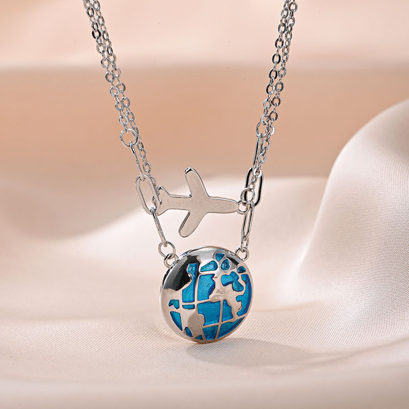 Mode Dubbele Ketting Globe Vli - Travel Accessories Plane recensie en prijs
